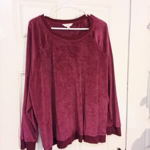 Secret Treasures Women's Plus Size 3x Fuchsia Pullover Sweatshirt Cozy Soft